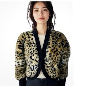 Michael Kors Animal Print Teddy Jacket